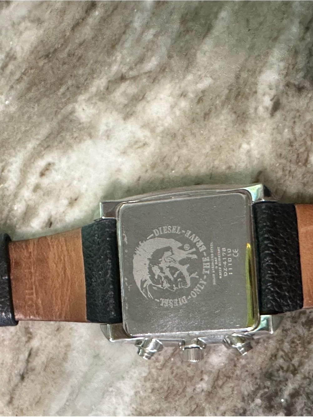 Diesel Square Chronograph Watch with Orange Accents - Picture 3 of 8
